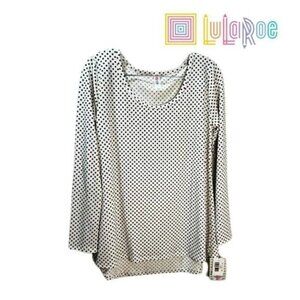 LullaRoe Women's Long Sleeve High Low Hem Casual Scoop Neck Polka‎ Dots Top